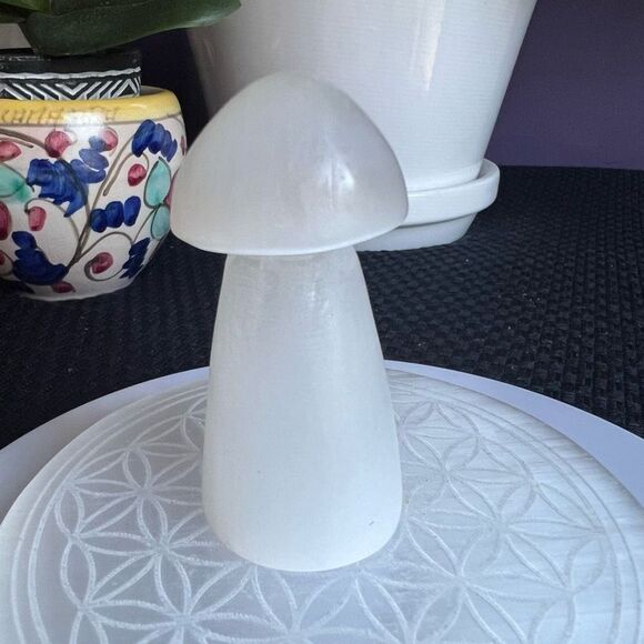 Selenite Crystal Mushroom Carving‎ - Picture 3 of 12